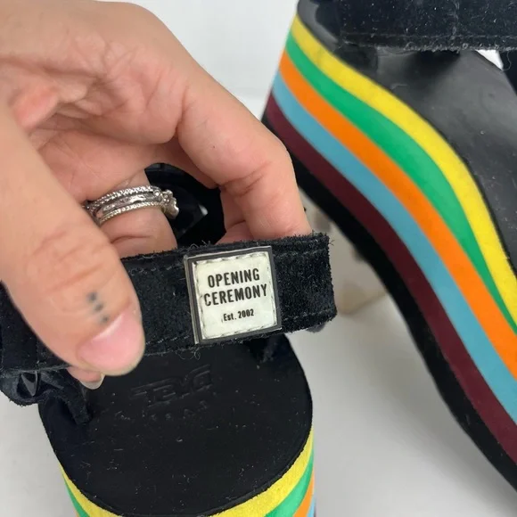 Teva x Opening Ceremony Rainbow Platform Sandals chunky strap festival retro - Picture 4 of 8